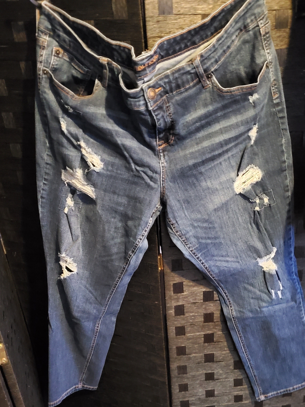 Maurices Light Blue Ripped Ankle Jeans